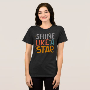 Skina som en stjärnornas återställande typografi t shirt