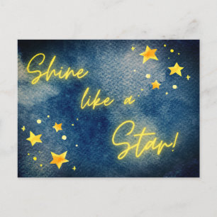 Skina som stjärninspirationsofferten Watercolor Bl Vykort