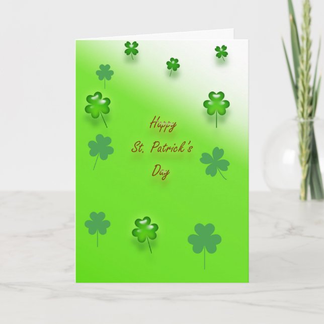 Skinande Shamrocks St. Patricks dag Kort (Framsida)