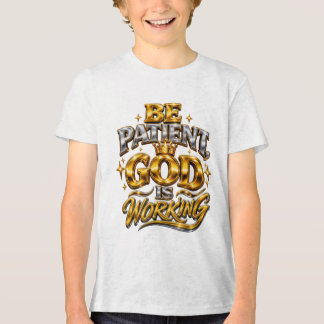 Skinande vara tålmodig Gud arbetar barn hoodie T Shirt