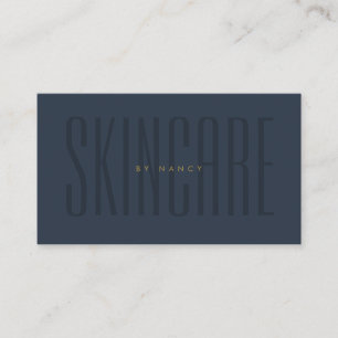 Skinare Typografi - blåminimalistisk marinblått Visitkort