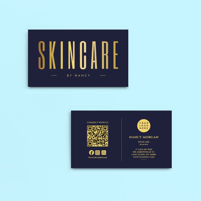 Skinarflottan och Guld QR-kod och Logotyp Visitkort (Skapare uppladdad)