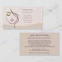 Skincare & Beauty After care Card Tidsbeställning Kort