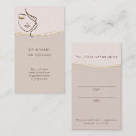 Skincare & Beauty Appointment Card Tidsbeställning Kort