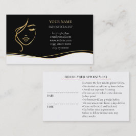 Skincare & Beauty Before care  Appointment Card Tidsbeställning Kort