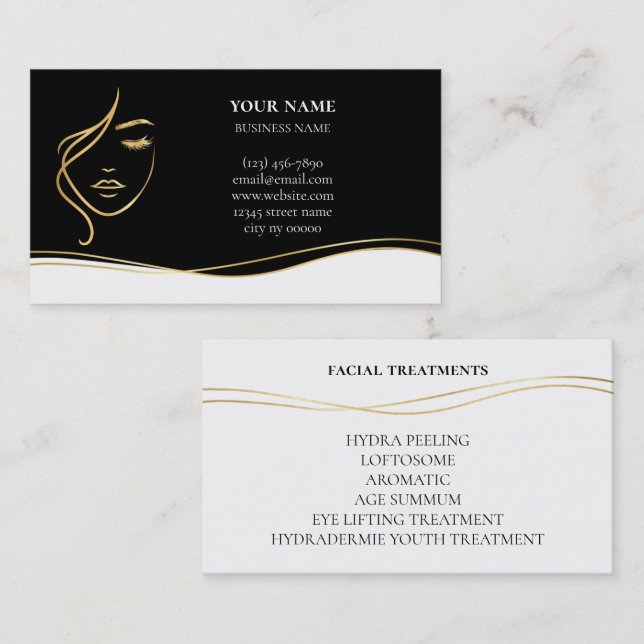 Skincare & Beauty Salon Visitkort (Fram/baksida)