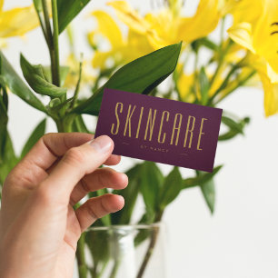 Skincare Burgundy och Guld minimalistisk enkel Visitkort