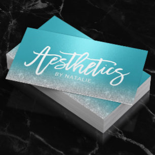 Skincare Esthetician Modern Turquise Aesthetics Visitkort