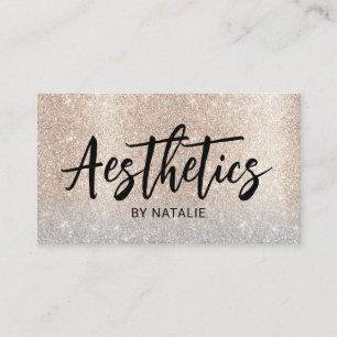 Skincare Esthetician Ro Guld Glitter Aesthetics Visitkort