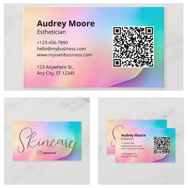 Skincare Esthetician Visitkort (Skincare Esthetician Business Card
)
