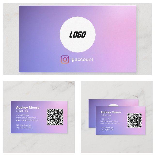 Skincare Makeup Estetiker Tjänster Logo QR-kod Visitkort (Skincare Makeup Esthetician Services Logo QR Code Business Card
)