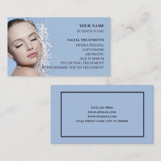 Skincare och ballastsalon visitkort (Fram/baksida)