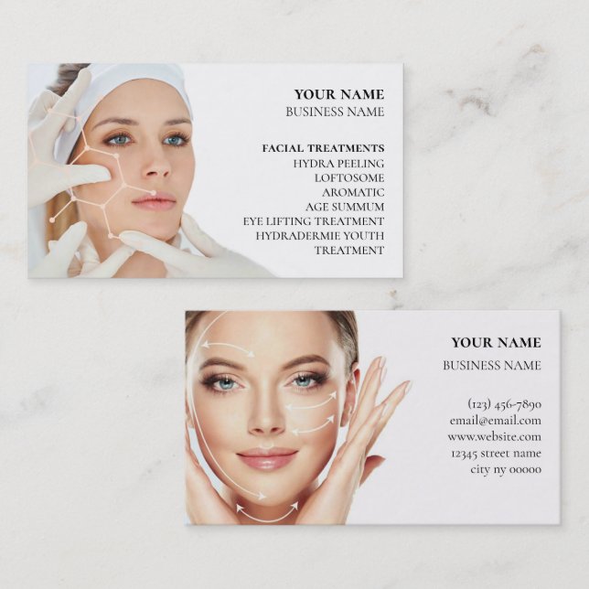 Skincare och ballastsalon visitkort (Fram/baksida)