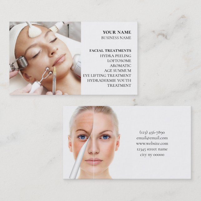 Skincare och ballastsalon visitkort (Fram/baksida)