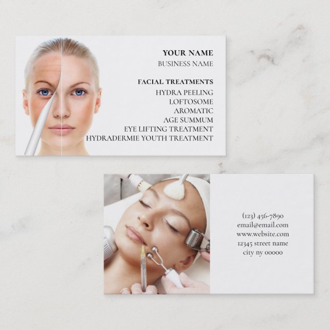 Skincare och ballastsalon visitkort (Fram/baksida)