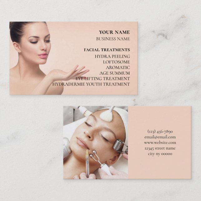 Skincare och ballastsalon visitkort (Fram/baksida)