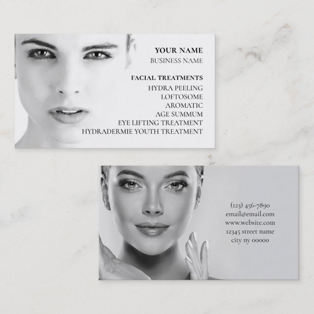 Skincare och ballastsalon visitkort (Fram/baksida)