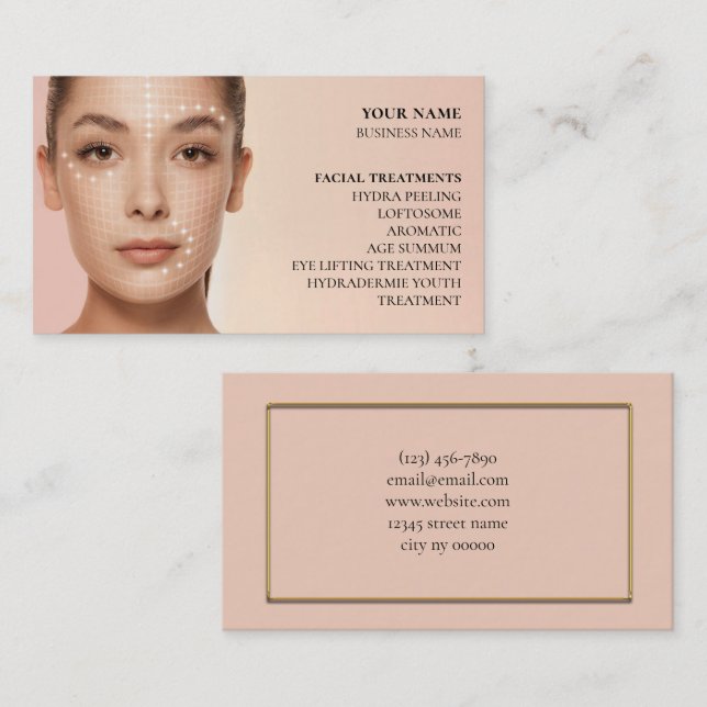Skincare och ballastsalon visitkort (Fram/baksida)