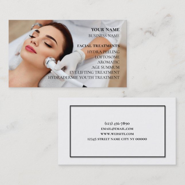 Skincare och ballastsalon visitkort (Fram/baksida)