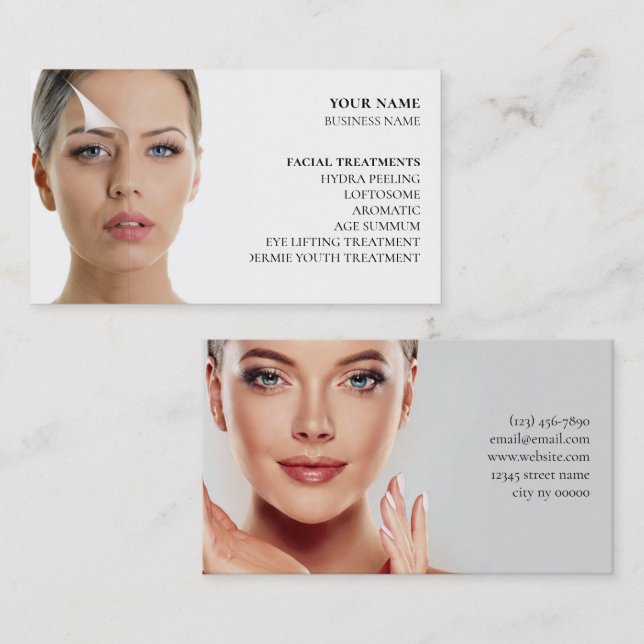 Skincare och ballastsalon visitkort (Fram/baksida)