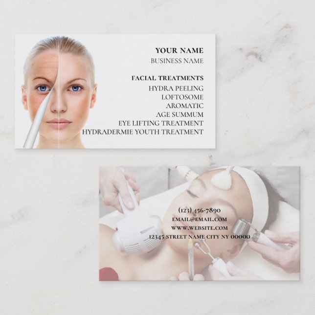 Skincare och ballastsalon visitkort (Fram/baksida)