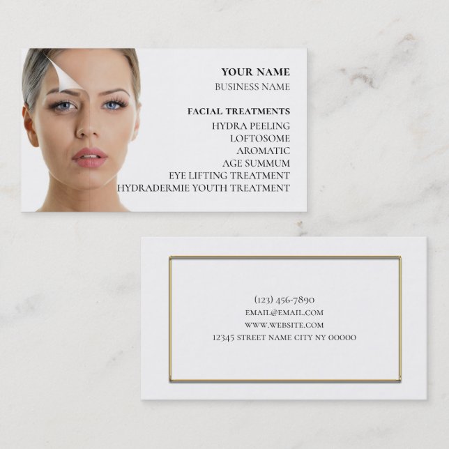 Skincare och ballastsalon visitkort (Fram/baksida)