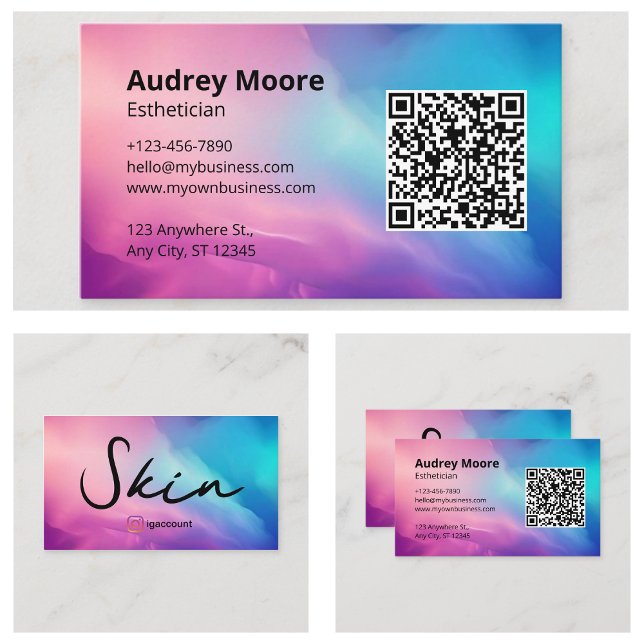 Skincare och Makeup Esthetician Visitkort (Skincare and Makeup Esthetician Business Card
)