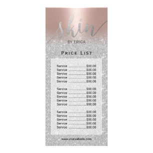 Skincare Salon Esthetician Ro Guld Pris List Reklamkort