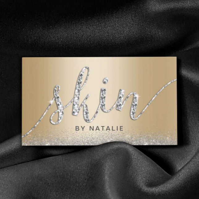 Skincare Salon Modern Guld Luxury Esthetician Visitkort (Skapare uppladdad)