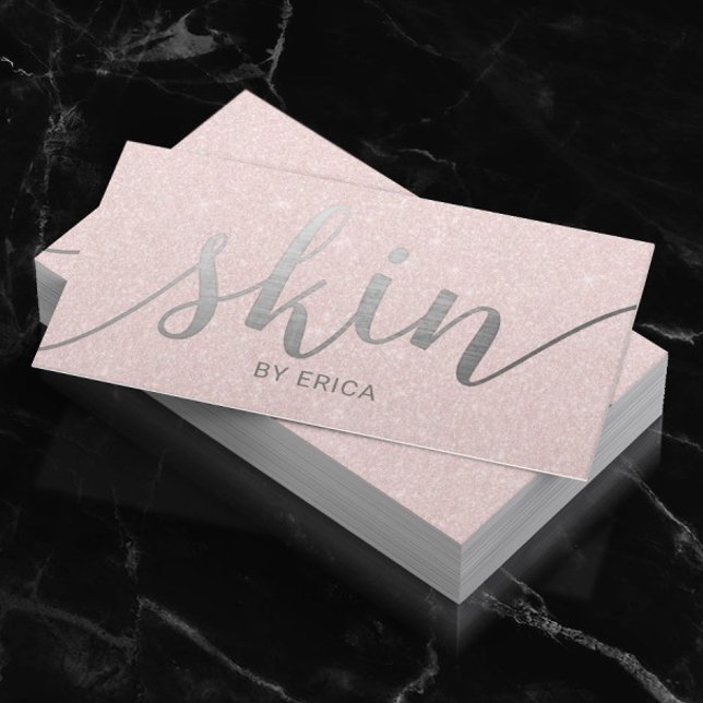 Skincare Salon Spa Esthetician Elegant  Rosa Visitkort (Skapare uppladdad)