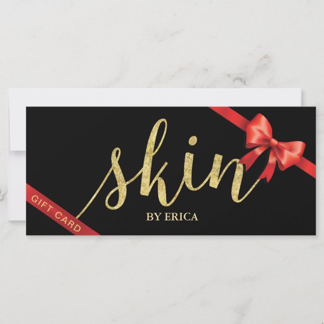 Skincare Salon Spa Esthetician Gift Certificates (Framsida)