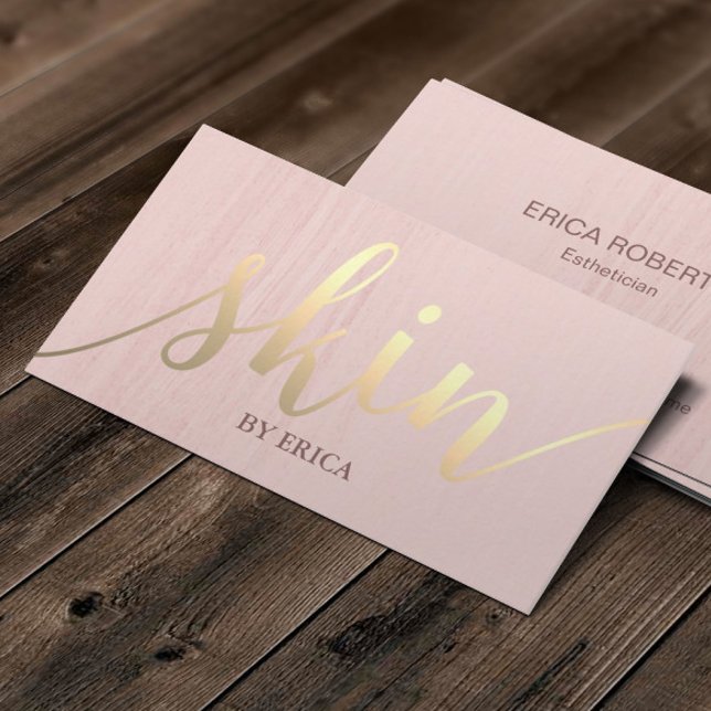 Skincare Salon Spa Esthetician Guld Typography Visitkort (Skapare uppladdad)