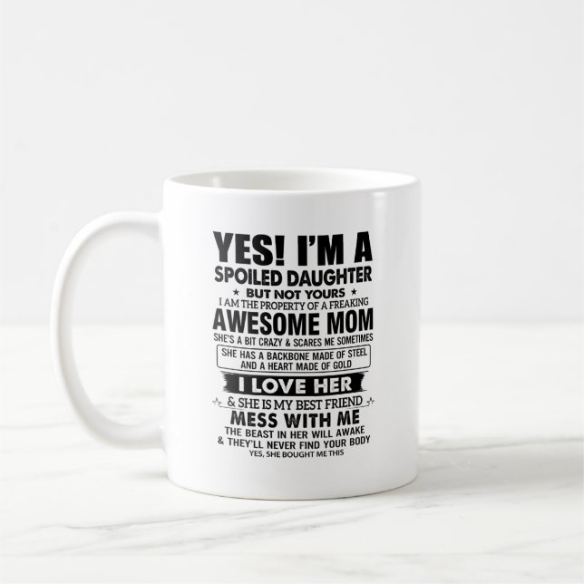 Skindad dotter och Fantastisk Mamma - Lusnota Kaffemugg (Vänster)