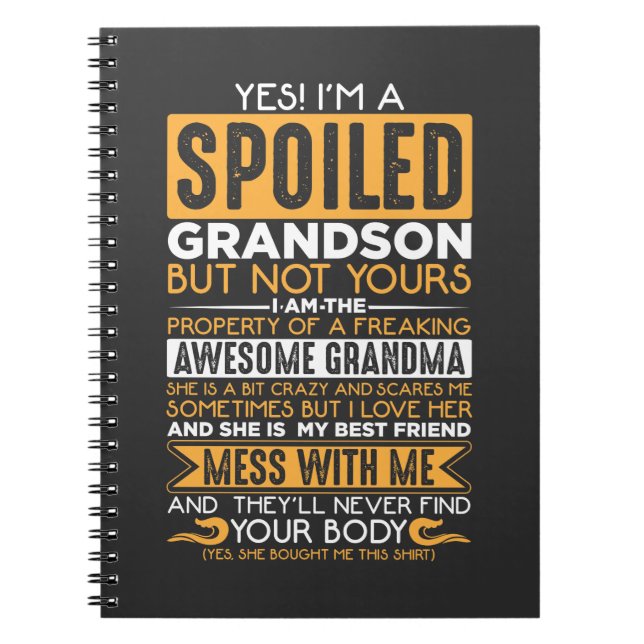 Skindad Grandson Fantastisk Grandma Grandchild Anteckningsbok (Framsidan)