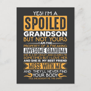 Skindad Grandson Fantastisk Grandma Grandchild Vykort