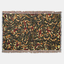 Skindat rödbrun och gult kurvor filt