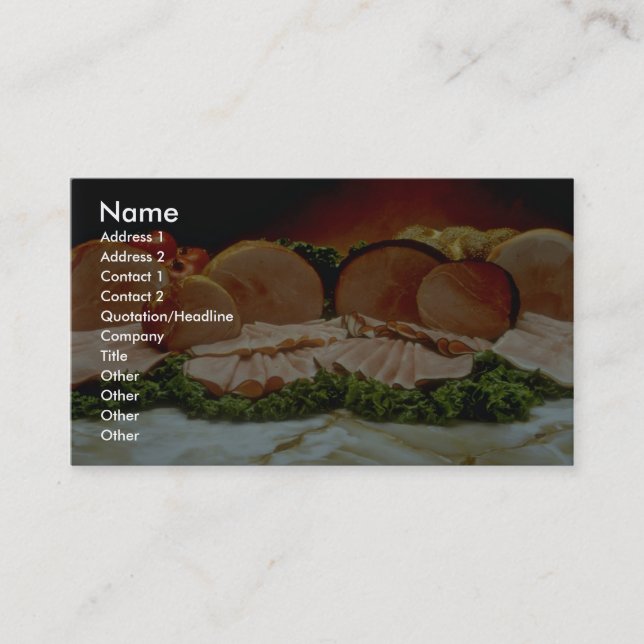 Skinka från haunchen av en gris eller en galt visitkort (Framsida)