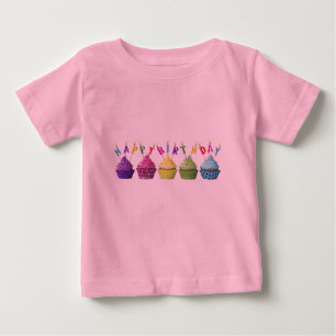 Skinka lycklig födelsedag cupcakes t shirt