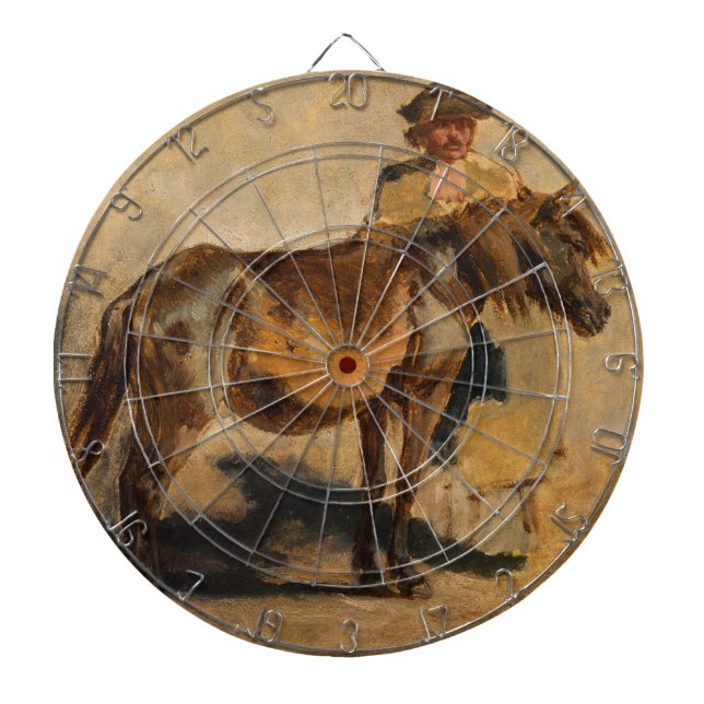 Skinka med häst (häst) darttavla (Framsidan)