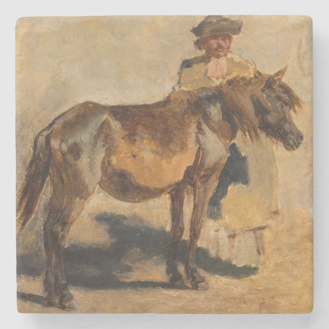 Skinka med häst (häst) stenunderlägg (Framsidan)