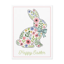 Skinka och blå vildblomma påskkanin