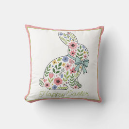 Skinka och Blå Vildblomma Påskkanin Kudde
