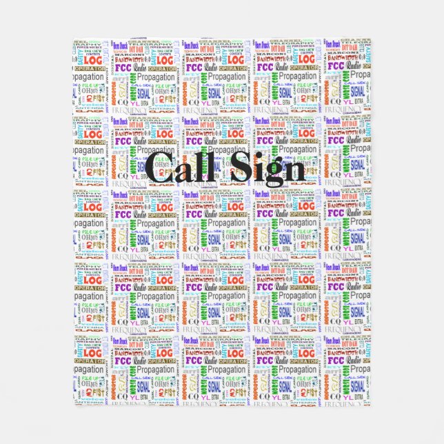 Skinka radiosände filten för ordCollageullen Fleecefilt (Framsidan)