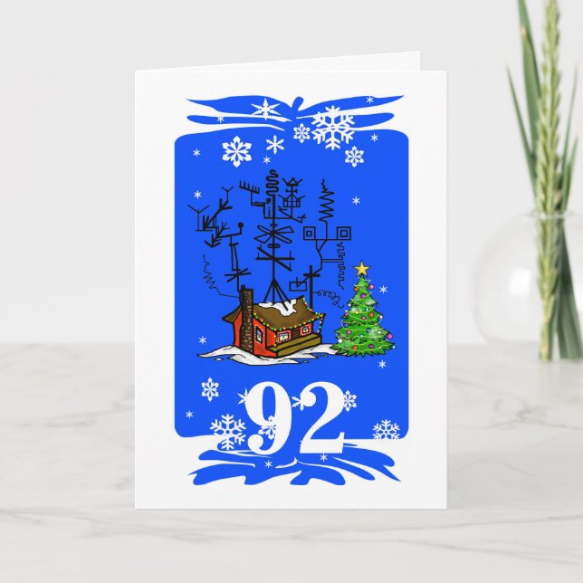 Skinka radiosände husjulkortet med kodifierar helgkort (Framsida)