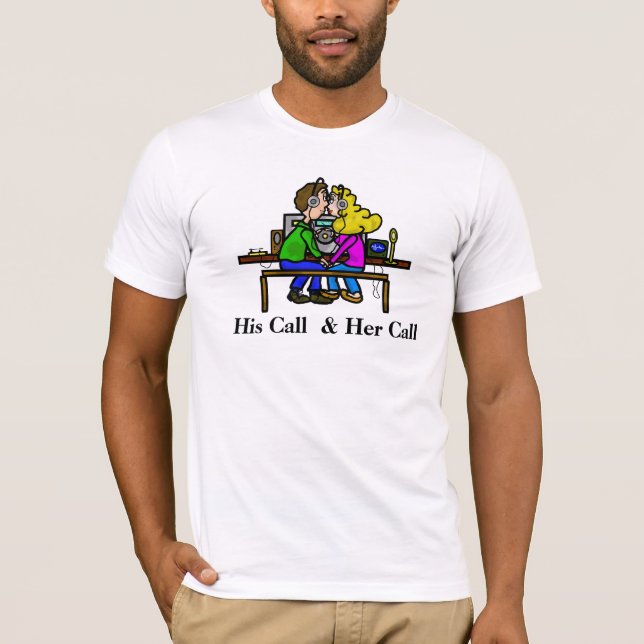 Skinka radiosände kopplar ihop skräddarsy t-shirt (Framsida)