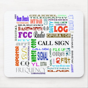 Skinka radiosände ordCollage Mousepad skräddar Musmatta