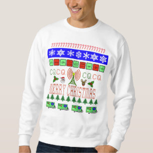Skinka radiosände tröjan för jul för lång ärmad tröja