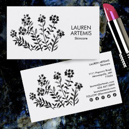 Skinkare för unik modern botanisk Blommigt med vat Visitkort