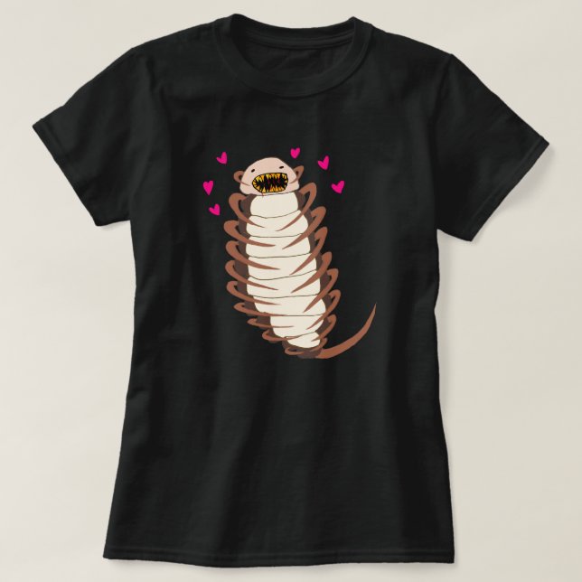 Skinleech älskar dig T-shirt (brun skinleech) (Design framsida)