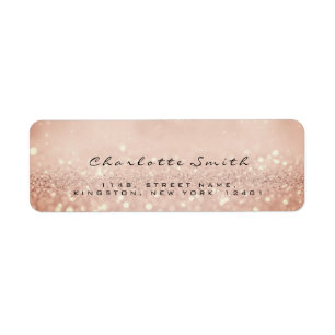 Skinn Rosa ros Glitter OSA Returetiketter Returadress Etikett